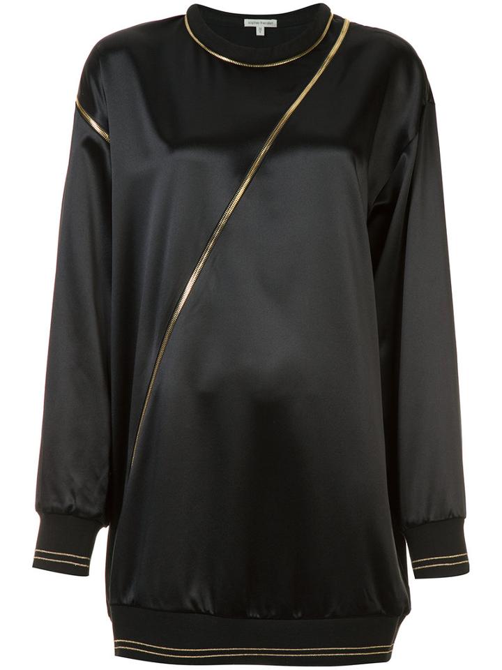Sophie Theallet - Zip Trim Top - Women - Silk - 10, Black, Silk