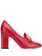 Gucci Double G Loafer Pumps - Red