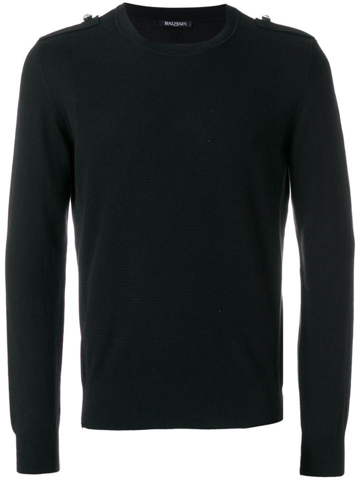 Balmain Round Neck Jumper - Black