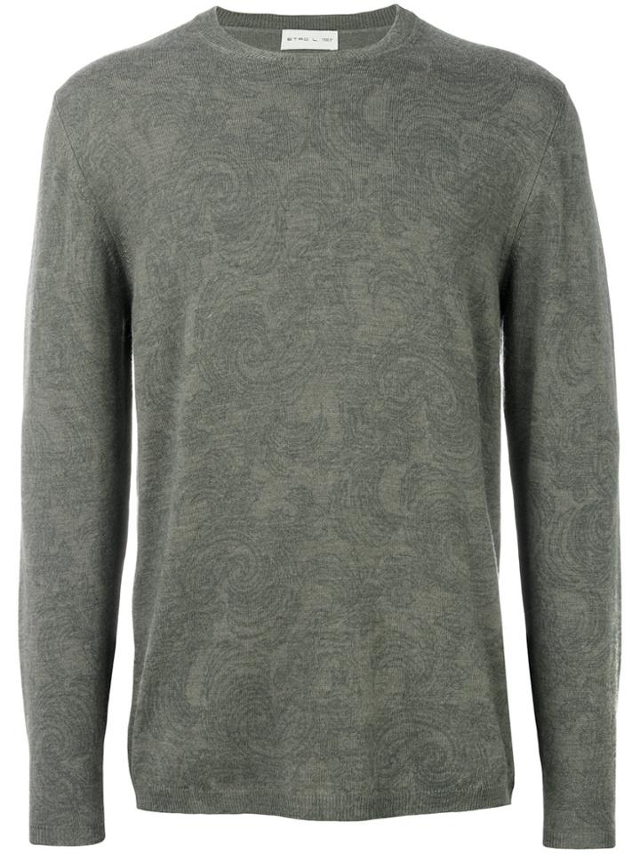 Etro Light Floral Embroidery Sweatshirt - Green