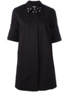 Mm6 Maison Margiela Studded Collar Shirt Dress, Women's, Size: 38, Black, Cotton
