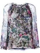 Diane Von Furstenberg Printed Long Sleeve Blouse