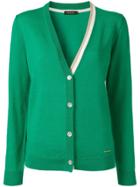 Loveless Contrasting Collar Cardigan - Green