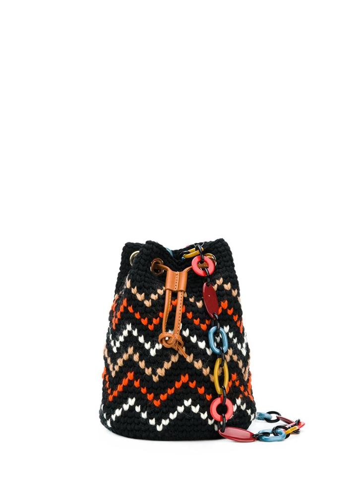 Missoni Zigzag Knit Bucket Bag - Black