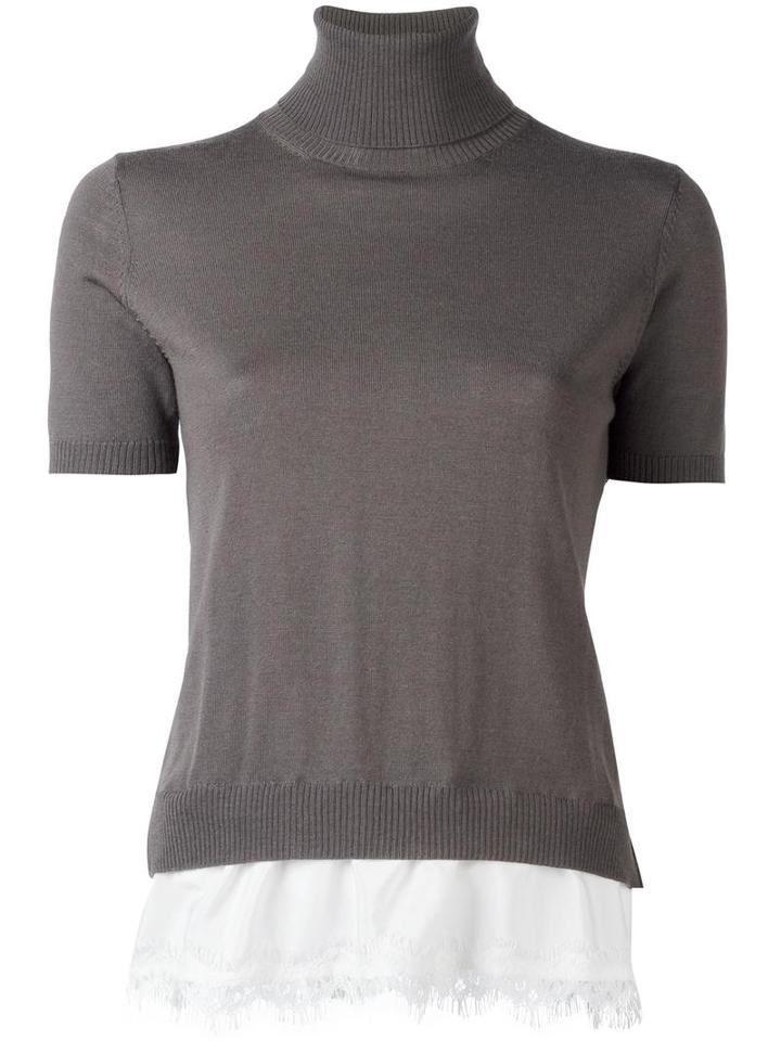 P.a.r.o.s.h. 'lizzy' Knit T-shirt, Women's, Size: Medium, Grey, Silk/polyamide/spandex/elastane/wool