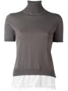 P.a.r.o.s.h. 'lizzy' Knit T-shirt, Women's, Size: Medium, Grey, Silk/polyamide/spandex/elastane/wool