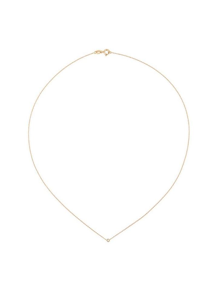 Wouters & Hendrix Gold Single Champagne Diamond Necklace - Pink