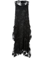 Simone Rocha Embellished Sheer Layer Dress, Women's, Size: 8, Black, Polyamide/polyester/acetate