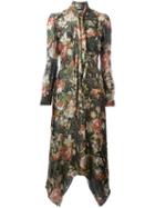 Saint Laurent Floral Print Lamé Dress