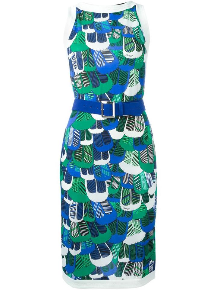 Dsquared2 Printed Dress, Women's, Size: Medium, White, Viscose/spandex/elastane/calf Leather