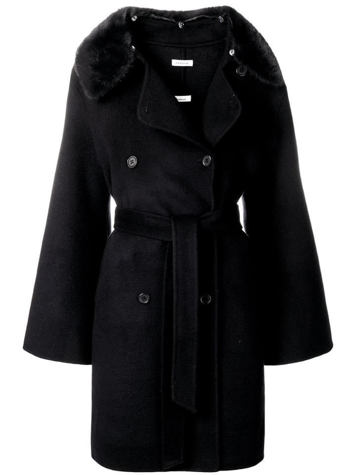 P.a.r.o.s.h. Belted Double-breasted Coat - Black