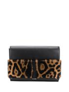 Jil Sander Leopard Print Clutch Bag - Black