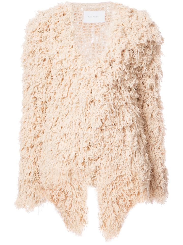 Ryan Roche Textured Cardi-coat - Nude & Neutrals