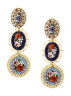Dsquared2 Floral Drop Clip-on Earrings - Yellow & Orange
