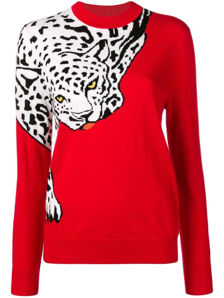 Krizia Jacquard Logo Sweater - Red