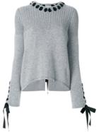 Fendi Lace-up Detail Jumper - Grey