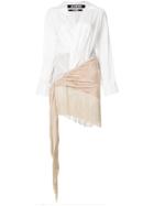 Jacquemus Fringed Asymmetric Shirt Dress - White