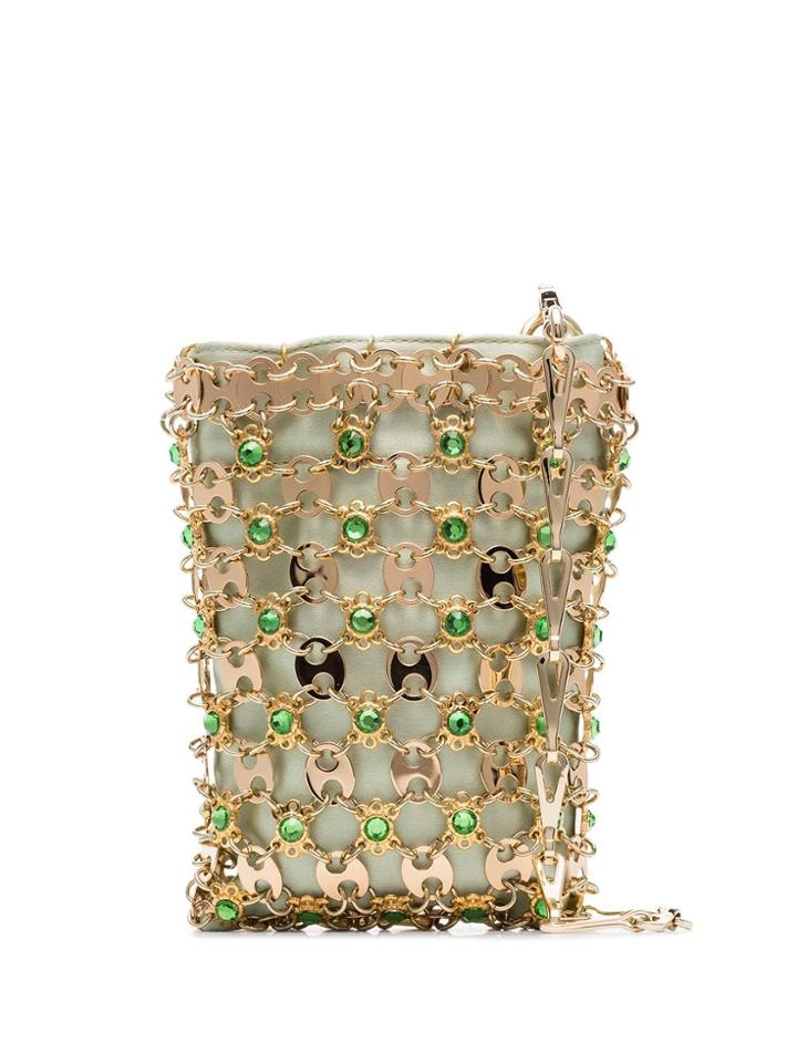 Paco Rabanne Flash 1969 Mini Embellished Cross-body Bag - Gold