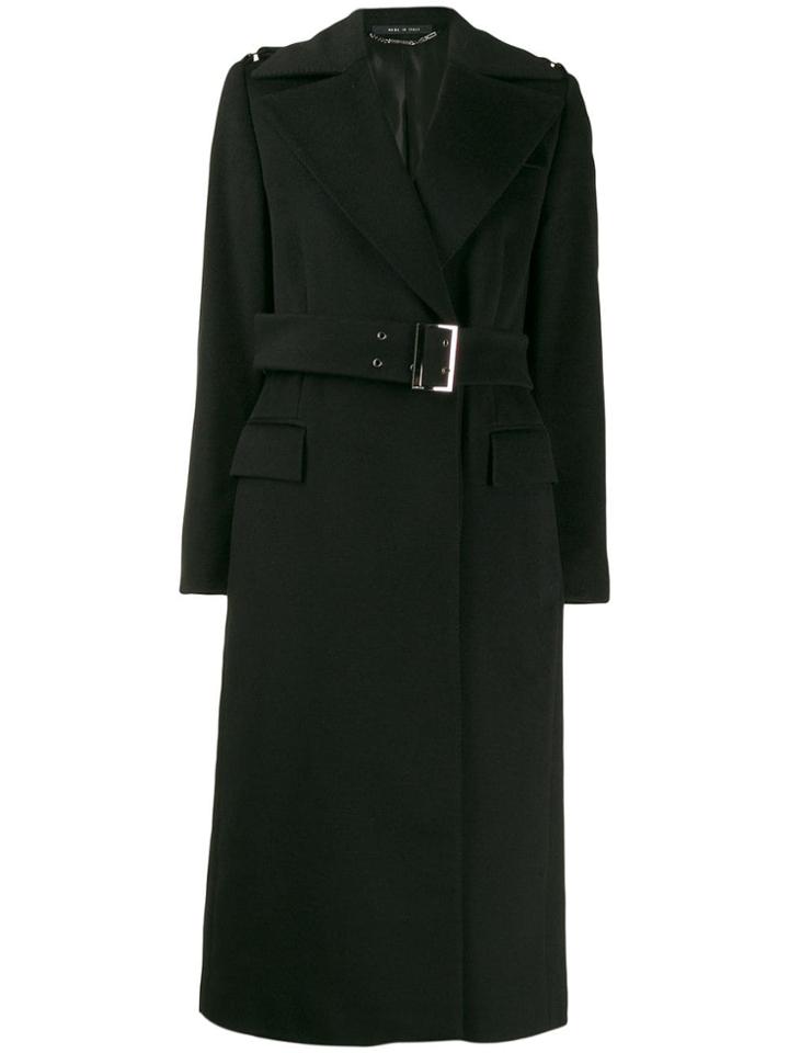 Gucci Pre-owned 1990's Belted Midi Coat - Black