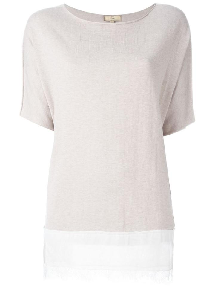 Fay Relaxed Lace Hem Blouse