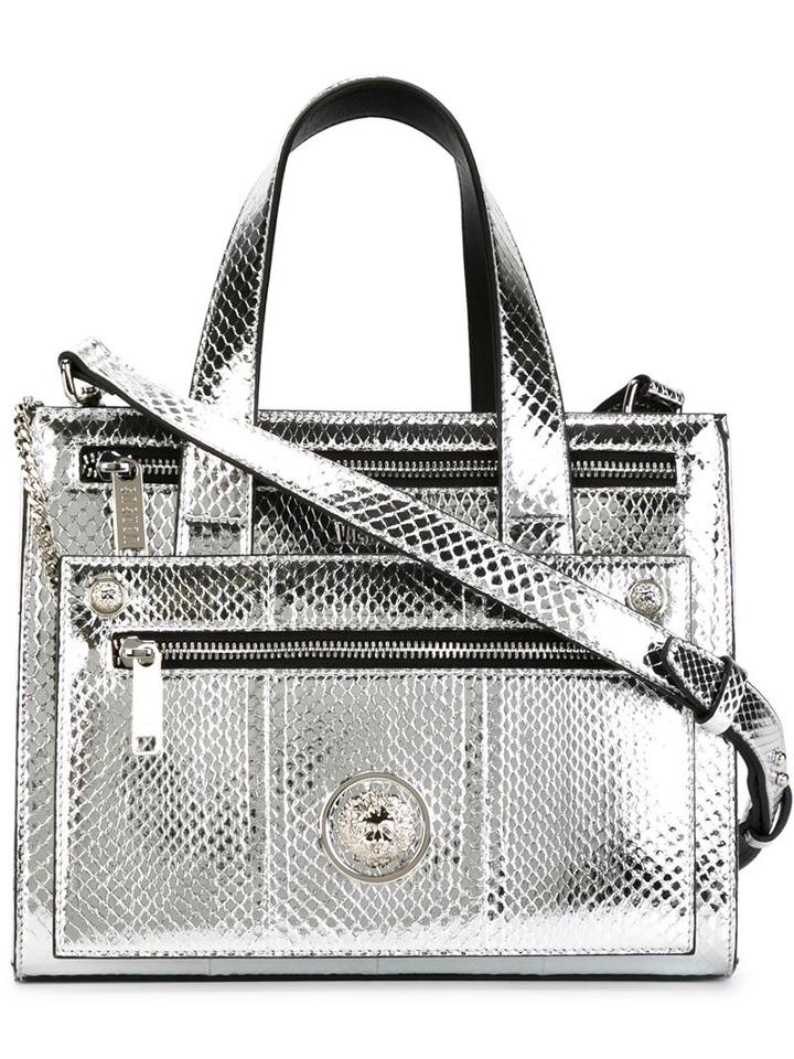 Versus Metallic Logo Plaque Satchel