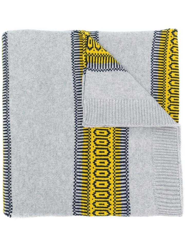 Pringle Of Scotland Fair Isle Scarf - Grey