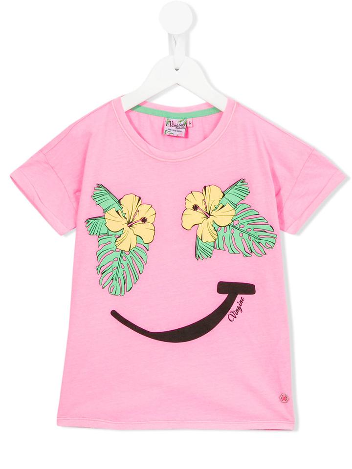 Vingino Smiley T-shirt, Girl's, Size: 8 Yrs, Pink/purple