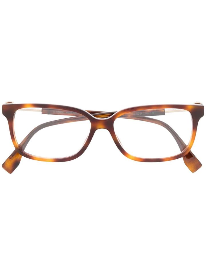 Fendi Eyewear Angular Glasses - Brown