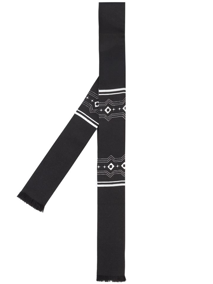 Saint Laurent Printed Ascot Scarf - Black