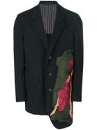 Yohji Yamamoto Embroidered Asymmetric Blazer - Black