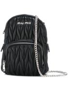 Miu Miu Mini Quilted Crossbody Bag, Women's, Black, Calf Leather/metal (other)