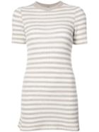 The Elder Statesman Cashmere Striped Knitted Dress - Nude & Neutrals