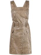Nanushka Belted Snakeskin Dress - Brown