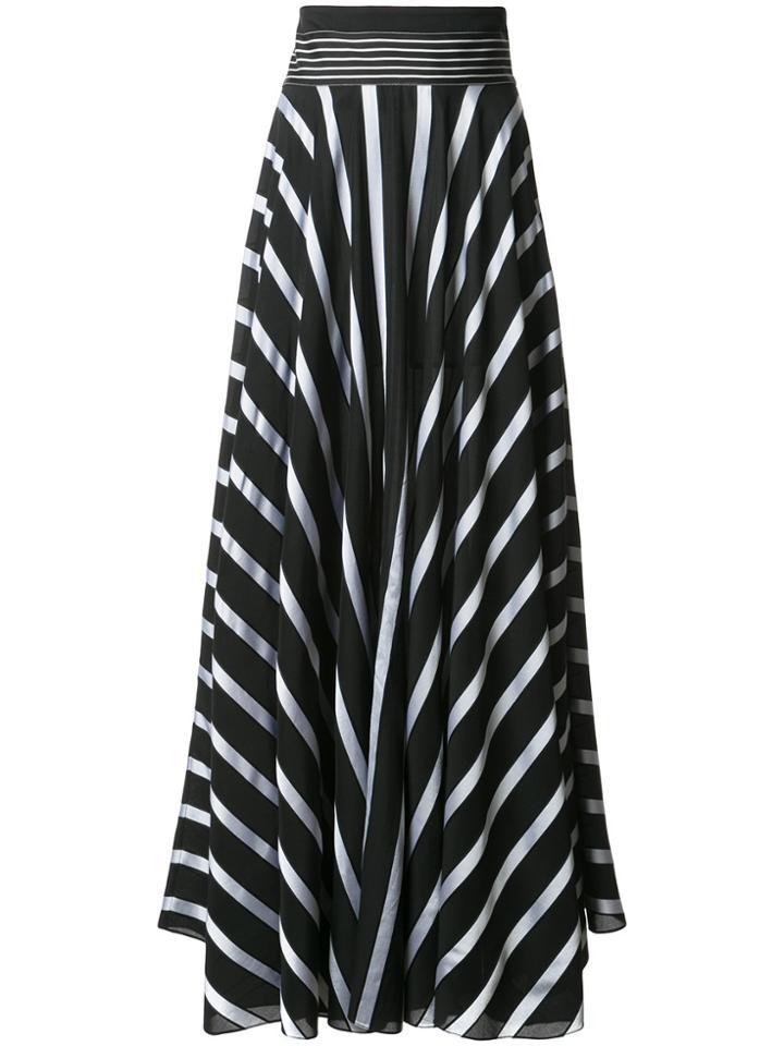 Dvf Diane Von Furstenberg Striped Handkerchief Skirt - Black