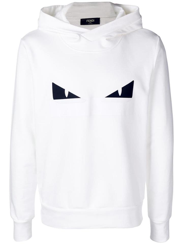 Fendi Eye Appliqué Hoodie - White