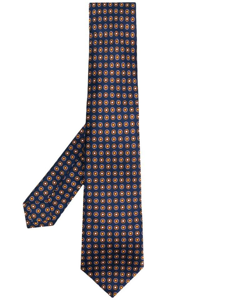 Kiton Dot Pattern Tie - Blue