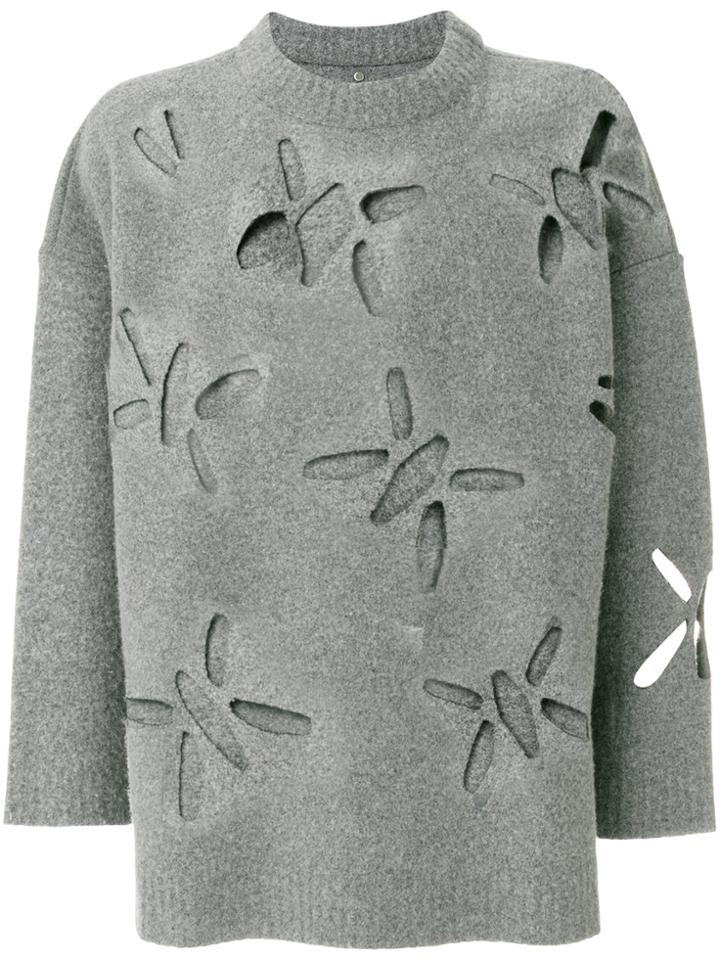 Oamc Cut Out Loose-fit Jumper - Grey