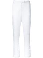 Pencil Trousers - Women - Silk Satin - S, White, Silk Satin, Juan Hernandez Daels