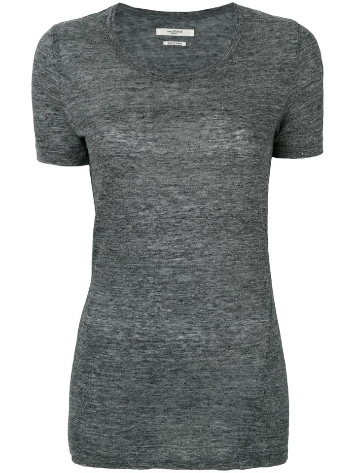 Isabel Marant Étoile - Scoop Neck T-shirt - Women - Linen/flax - M, Grey, Linen/flax