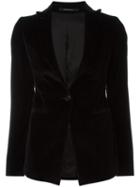 Tagliatore Single Button Blazer, Women's, Size: 42, Black, Cotton/cupro