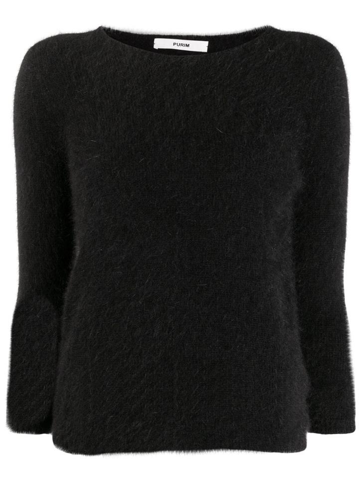 Roberto Collina Boat Neck Knitted Top - Black