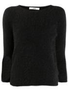 Roberto Collina Boat Neck Knitted Top - Black