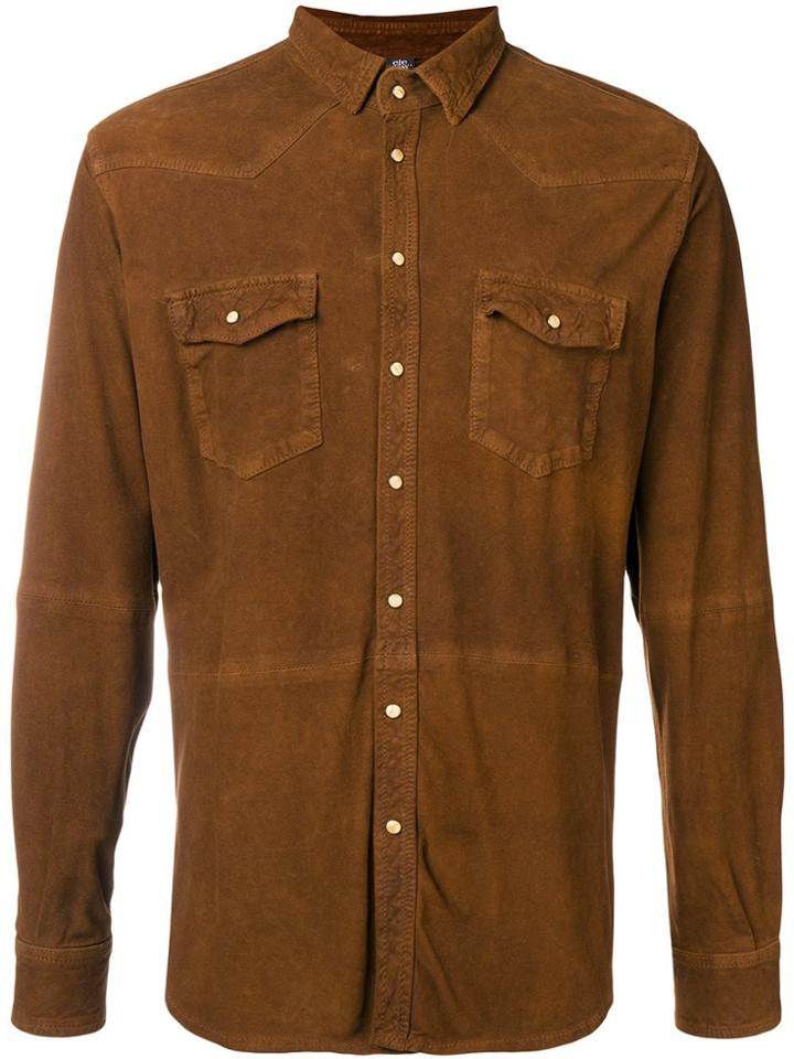 Eleventy Fitted Button Shirt - Brown