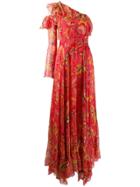 Etro Floral Print Evening Dress - Red