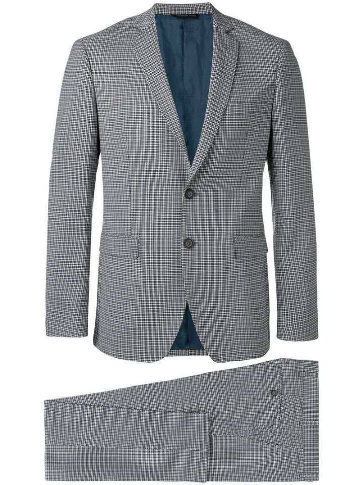 Tonello - Check Formal Suit - Men - Cupro/virgin Wool - 50, Black, Cupro/virgin Wool