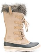 Sorel Furry Trim Ankle Length Boots - Nude & Neutrals