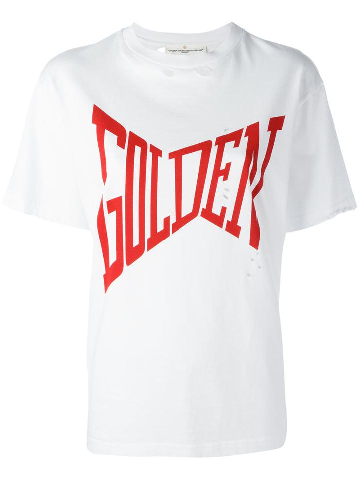 Golden Goose Deluxe Brand - Golden Print T-shirt - Women - Cotton - Xs, Women's, White, Cotton