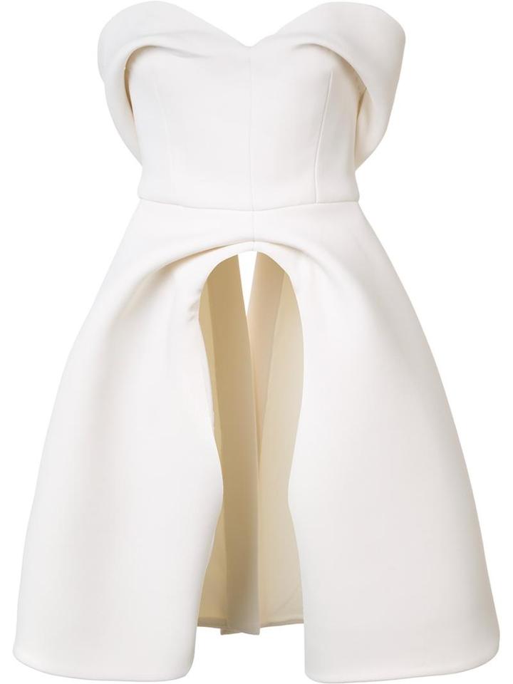Brandon Maxwell Off Shoulder Structured Top, Women's, Size: 2, White, Viscose/acetate/spandex/elastane