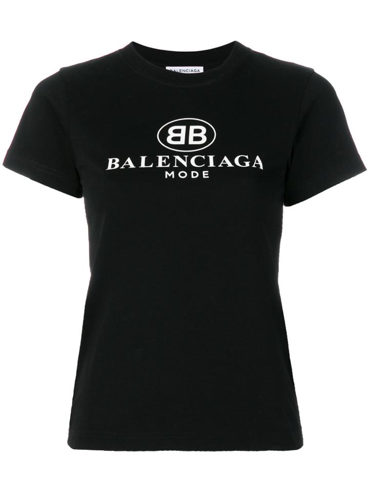 Balenciaga Bb Semi Fitted T-shirt - Black