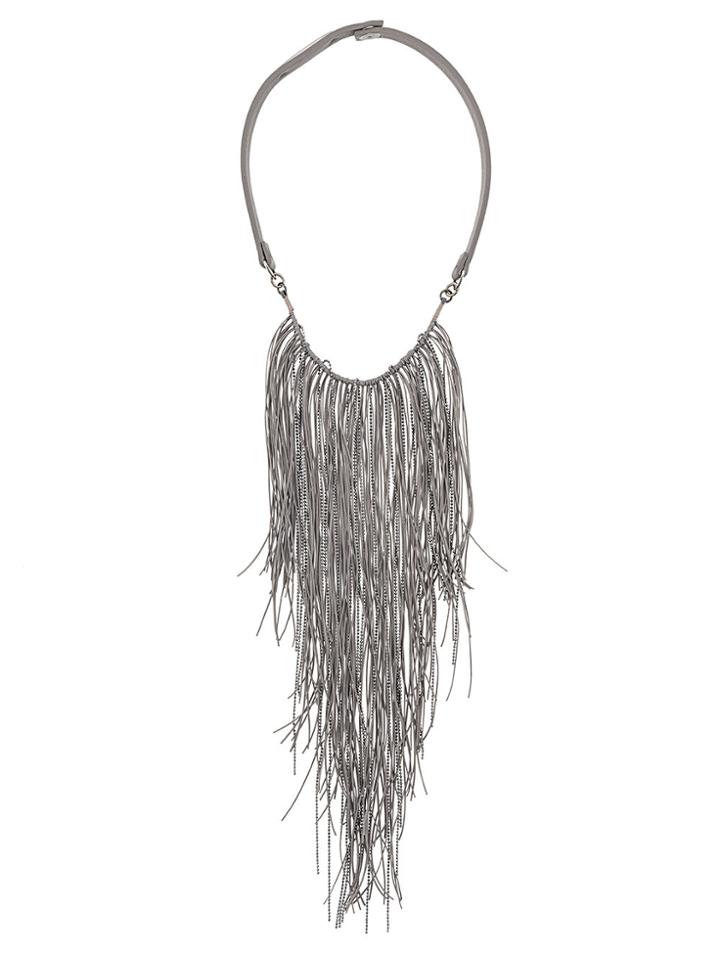 Fabiana Filippi Tasseled Choker Necklace - Grey